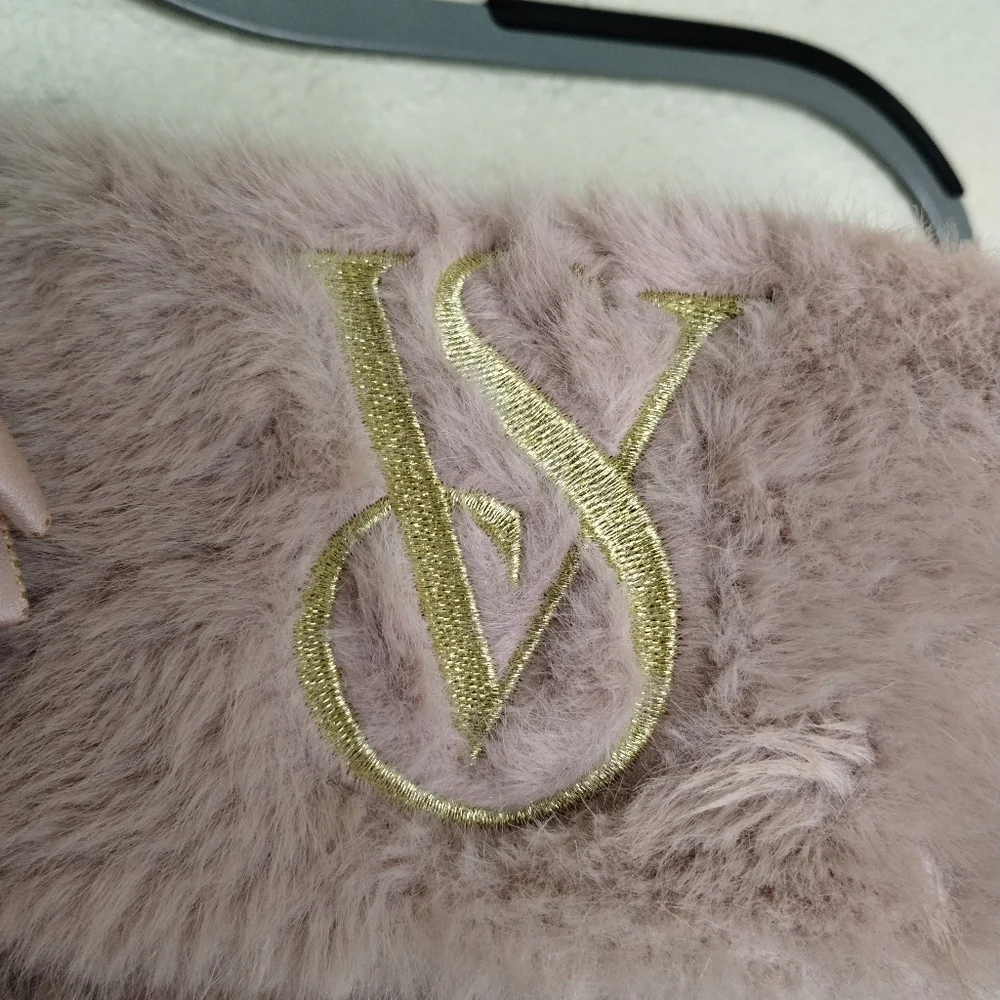 Victoria’s Secret Stocking Christmas Holiday Faux Fur Mauve Pink